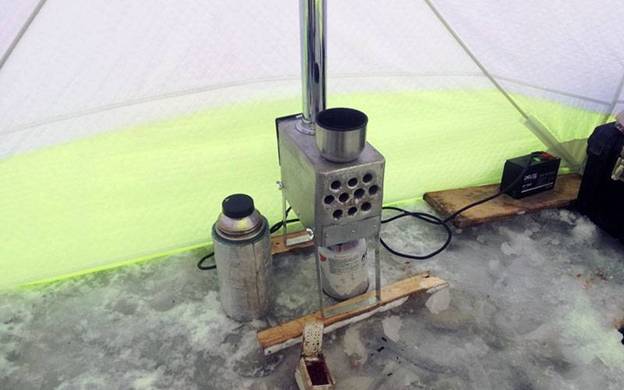 Печка в палатку для зимней рыбалки: лучшие газовые модели, на дровах, солярке