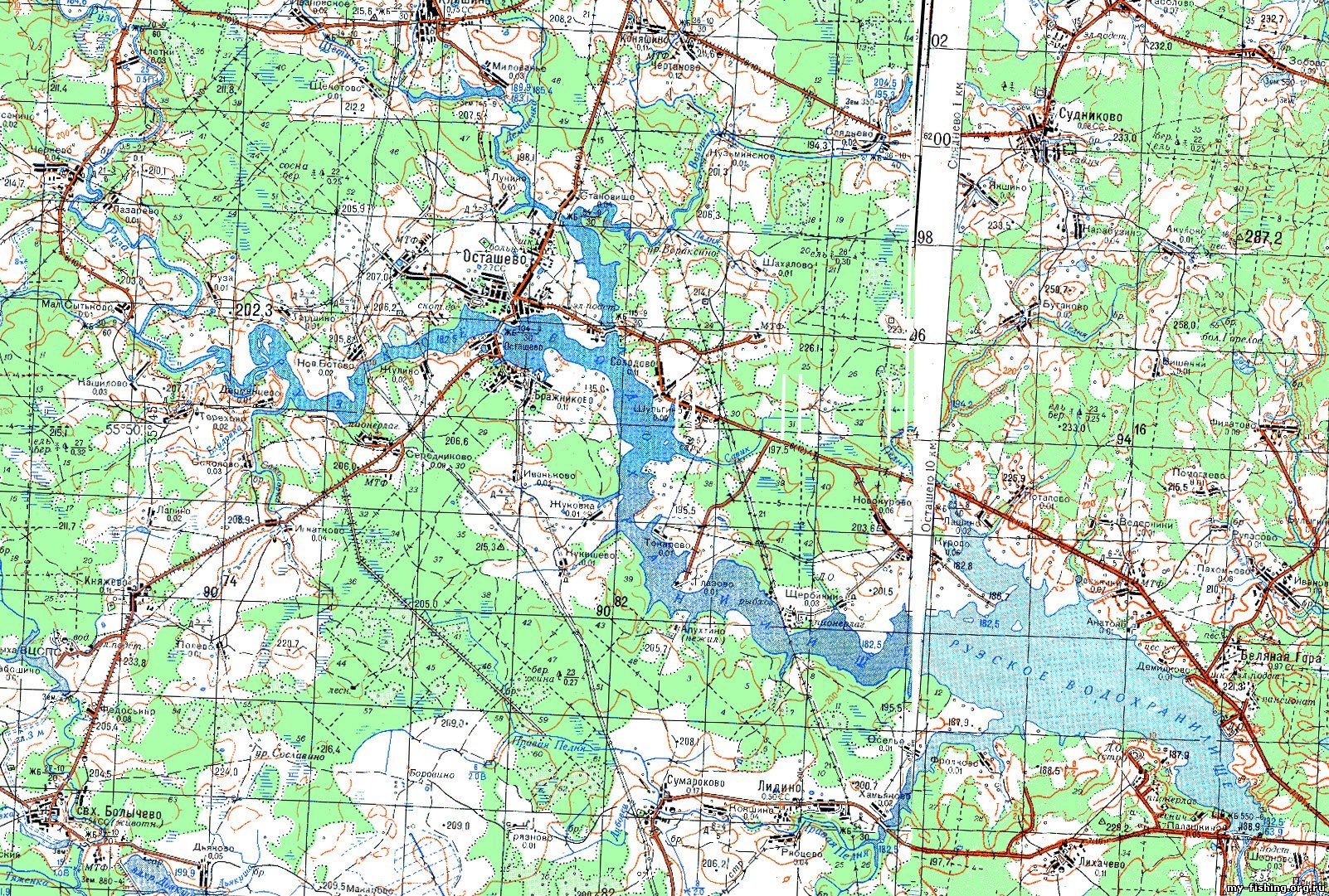 Рузское водохранилище: описание водоема, рыбалка, карта, базы отдыха