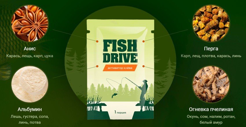 Fish Drive bideaktivator anmeldelse: sammensætning, pris, anmeldelser