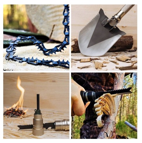 Brandcamp multifunctional shovel - 25 useful survival features in one tool