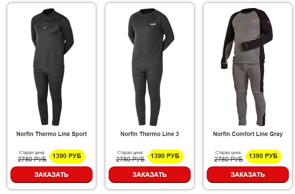 Oversigt over Norfins termiske undertøjslinje - anmeldelser, hvordan man køber moderne sæt